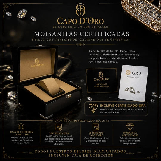 Reloj Capo Monarch - Full Diamond Doble Tono (Moisanitas Certificadas)