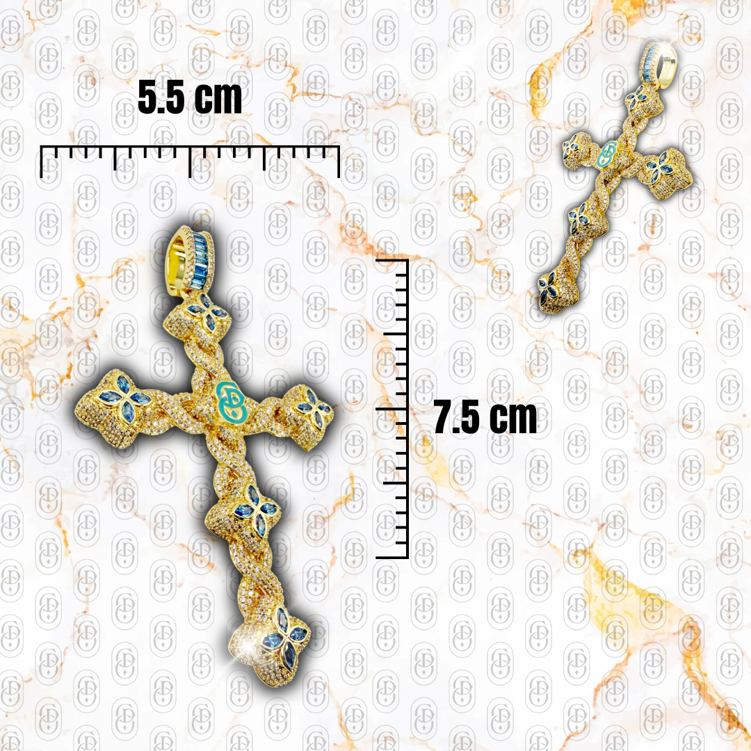 Croce Benedetta Gold Blue - COLGANTE