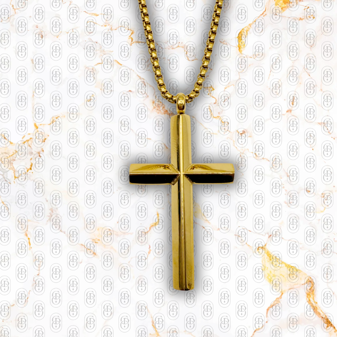 Crux Lux - Colgante Solido Chapado en Oro 18K