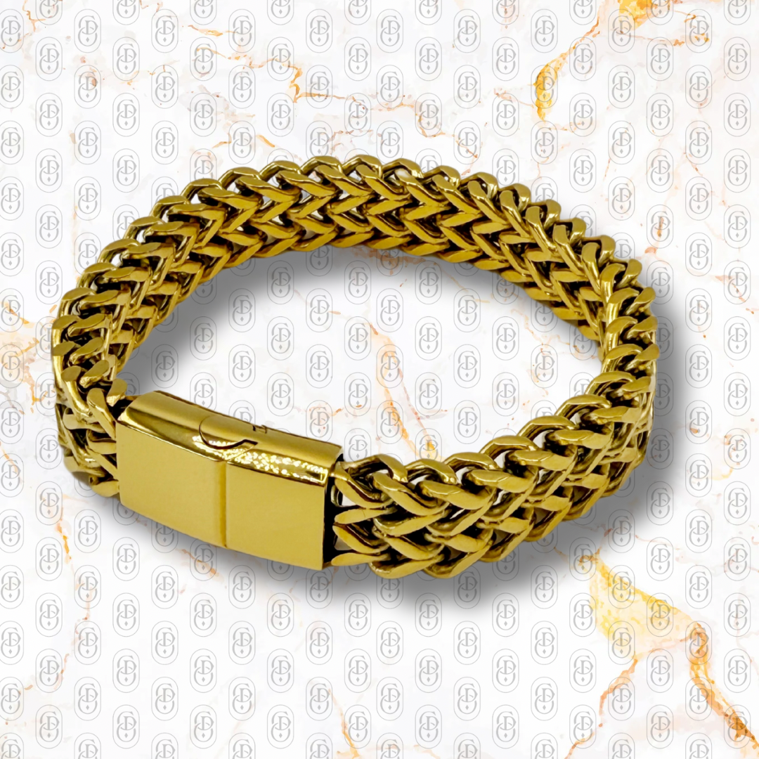 Capo Maglia - Brazalete Sólido Chapado en Oro 18k