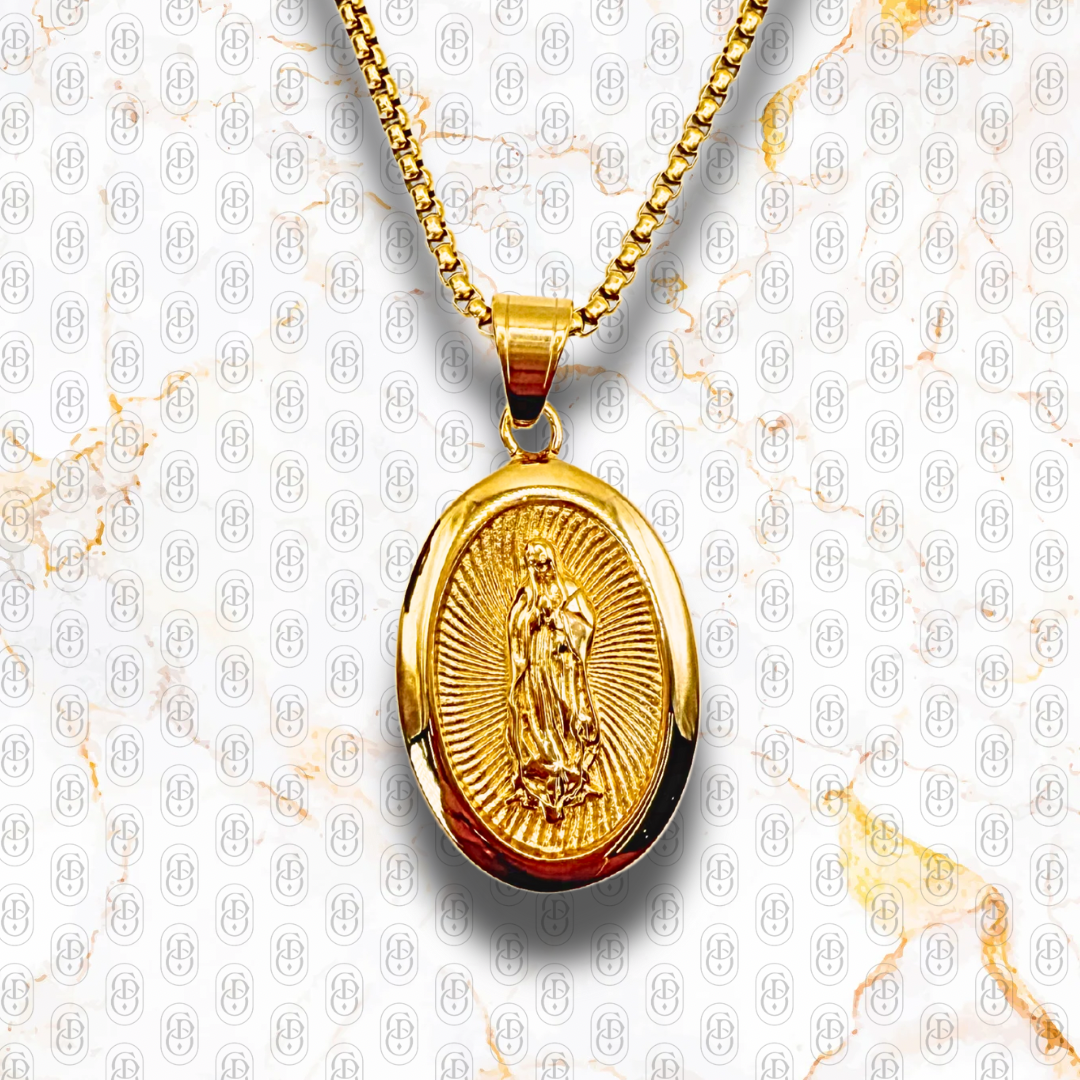 Virgen del Capo - Colgante solido Chapado en Oro 18k