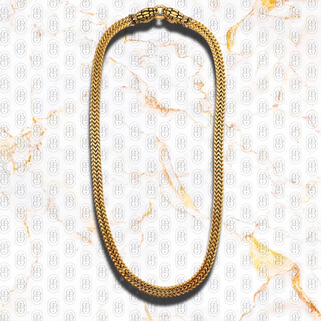 Golden Fang - Cadena Solida Chapada en Oro 18k