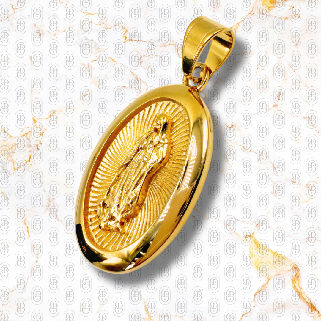 Virgen del Capo - Colgante solido Chapado en Oro 18k