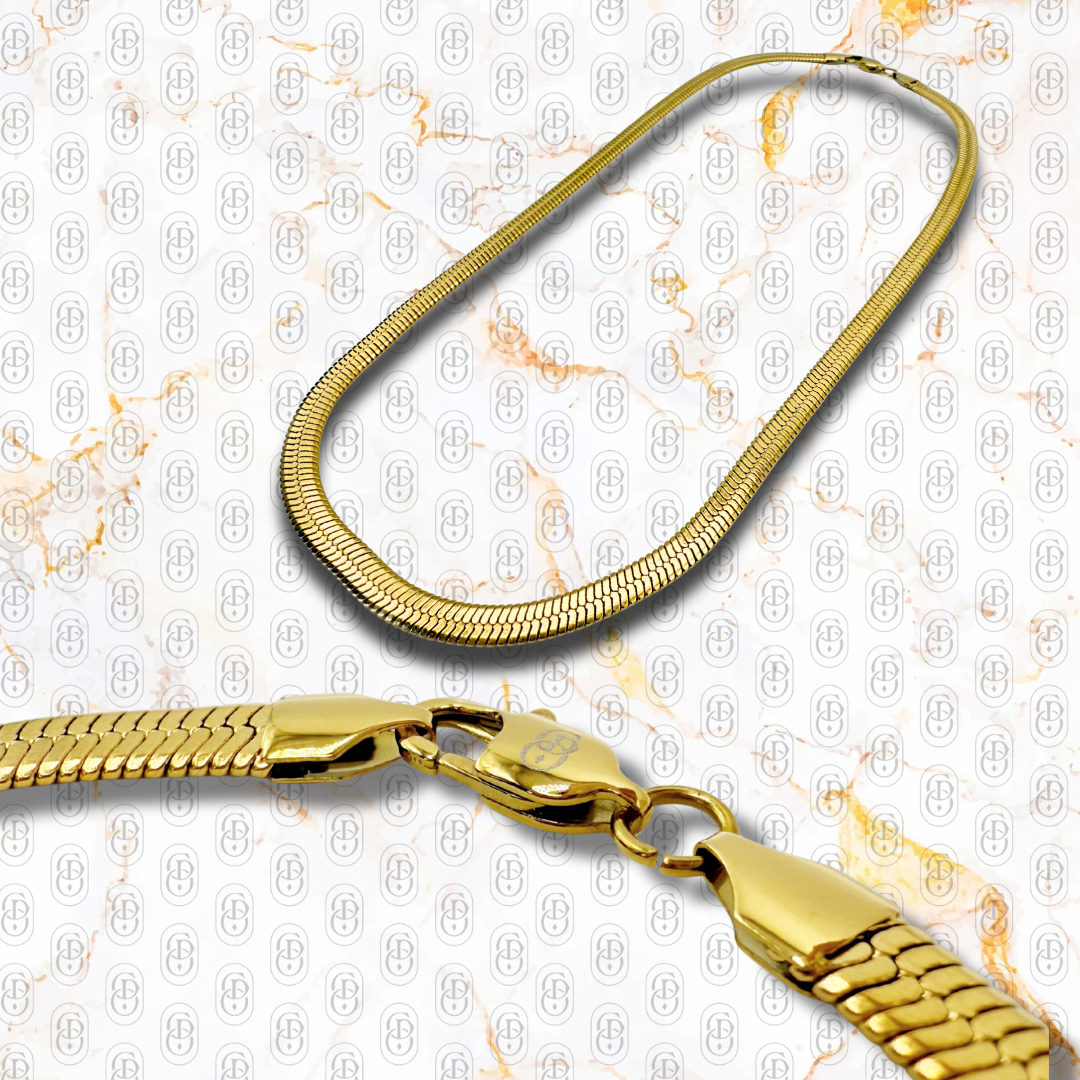 Snake Lux Chain 6mm - Cadena Sólida Chapada en Oro 18K