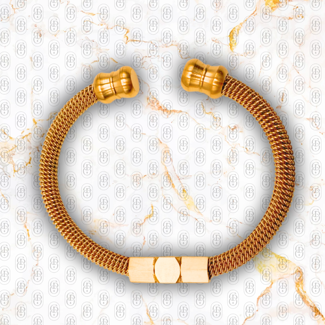 Cobra Milano - Brazalete Sólido Chapado en Oro 18k