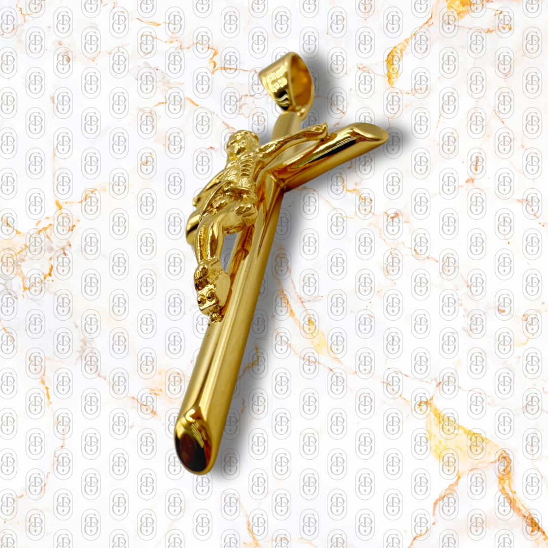 Crufijo del Capo - Colgante Solido Chapado en Oro 18k