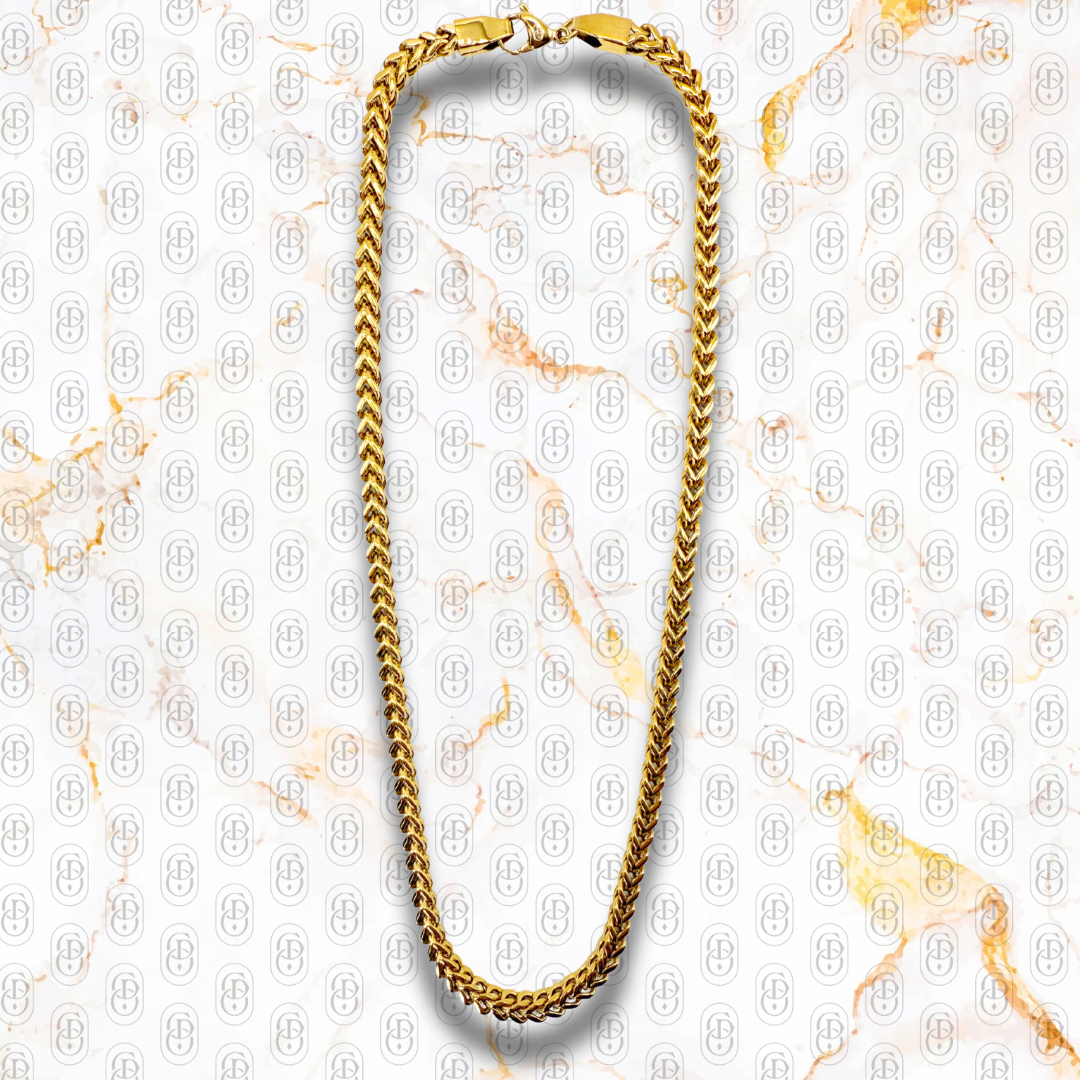 Franco Luxe Chain 5mm - Cadena Sólida Chapada en Oro 18K