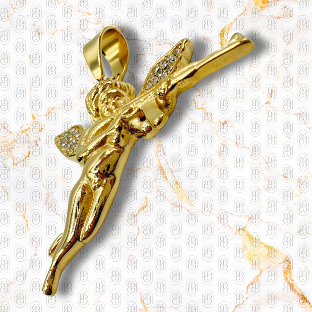 Scar Angel - Colgante Solido Chapado en Oro 18k