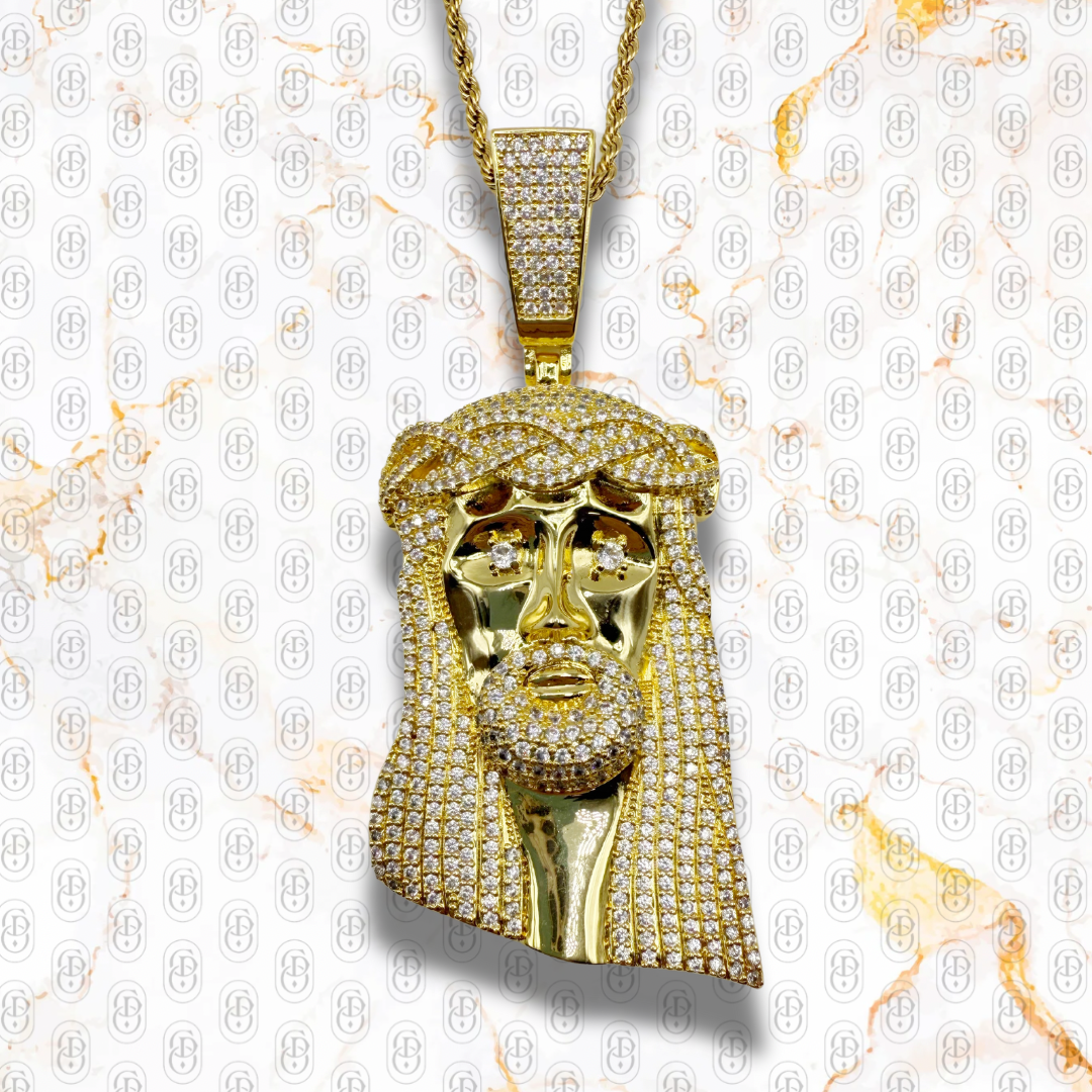 Face divin - pendentif en or