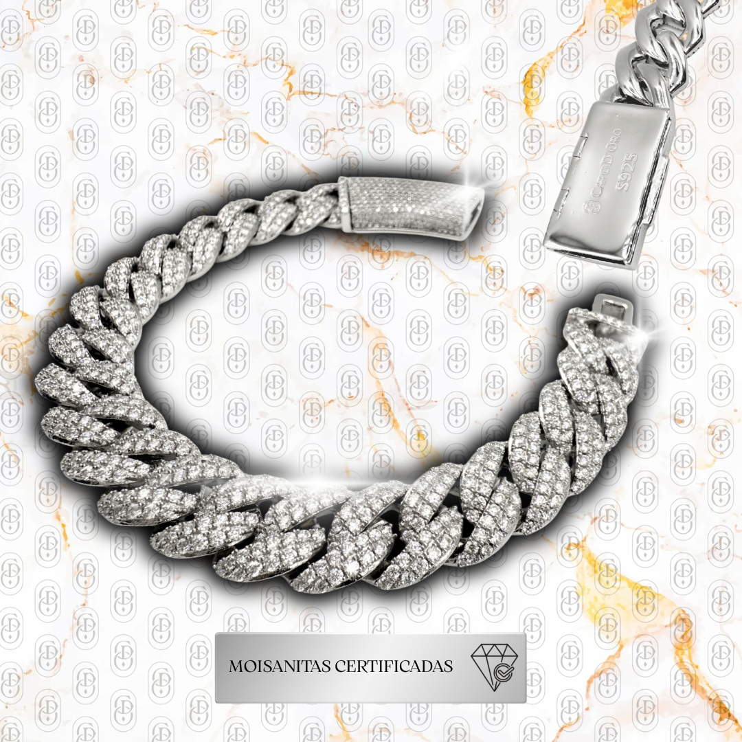Cuban Royale - BRAZALETE (Plata ley 925/ Moisanitas) 13MM
