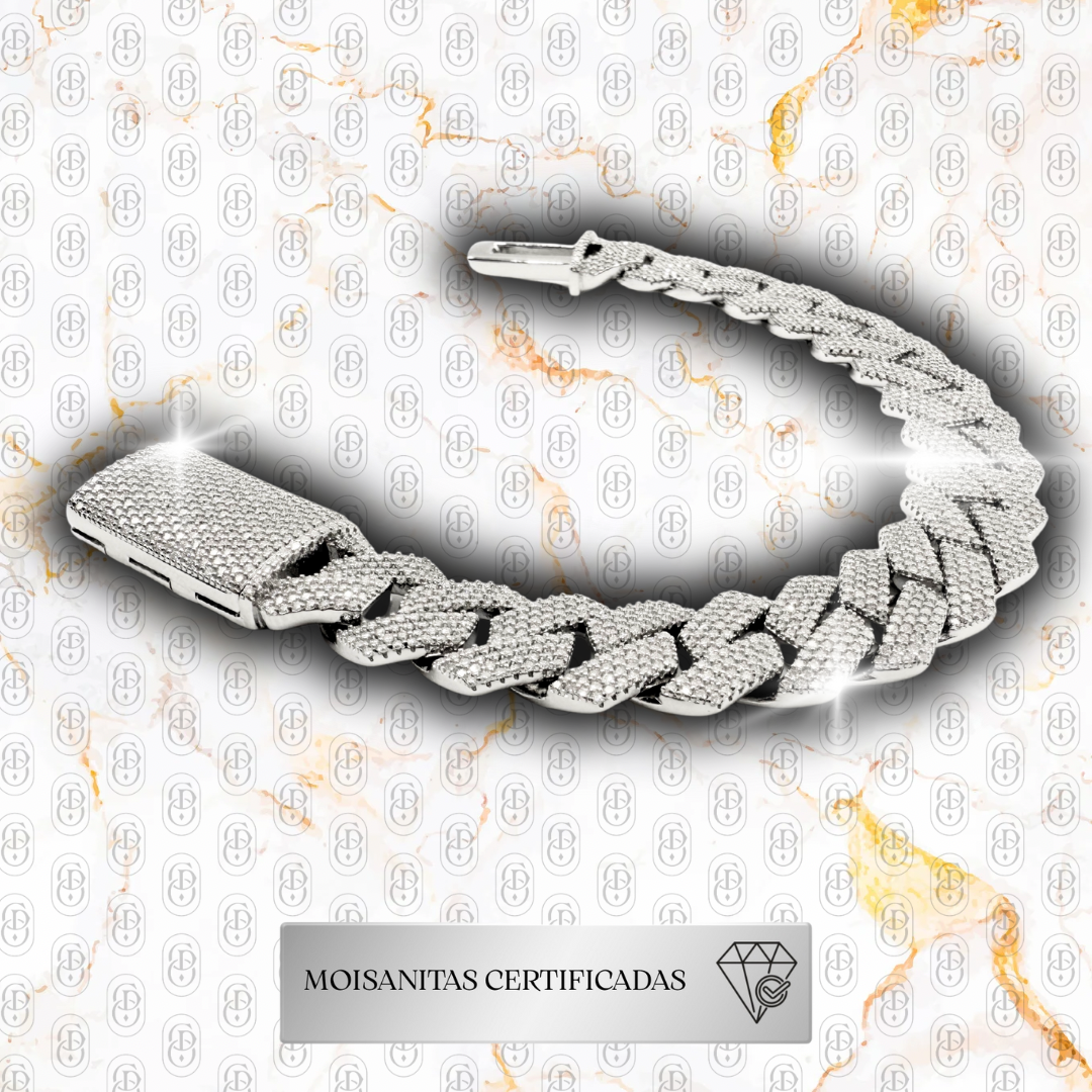 Cuban Imperial - BRAZALETE (Plata ley 925/ Moisanitas) 15MM