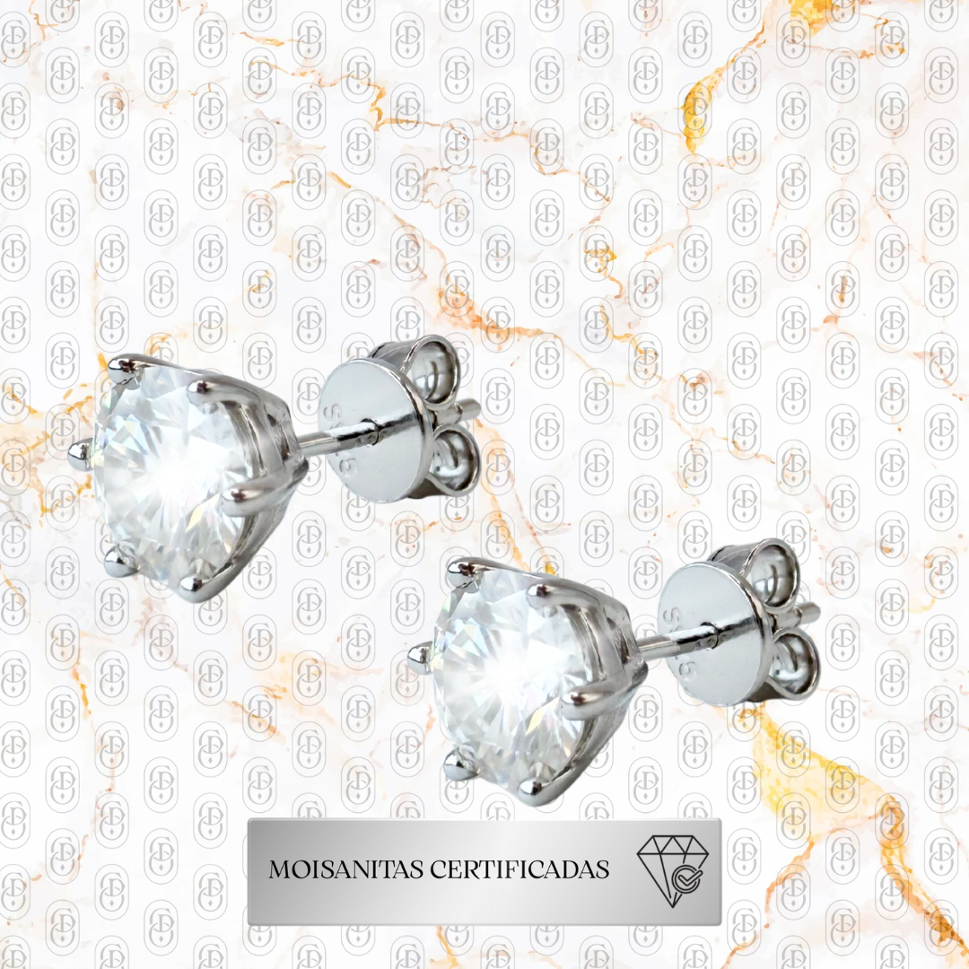 Classic White - PENDIENTES (Plata Ley 925/Moisanitas)