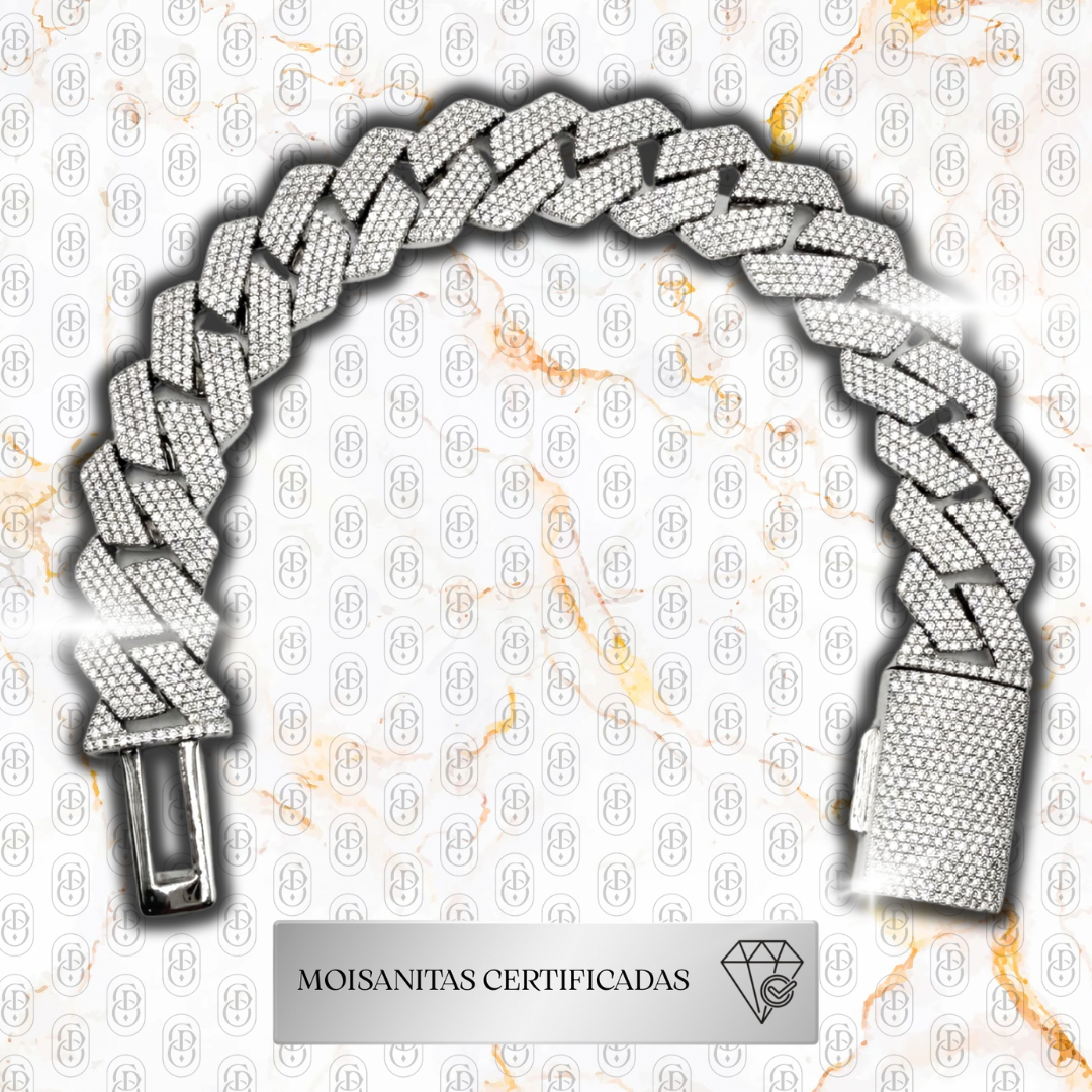 Cuban Imperial - BRAZALETE (Plata ley 925/ Moisanitas) 15MM