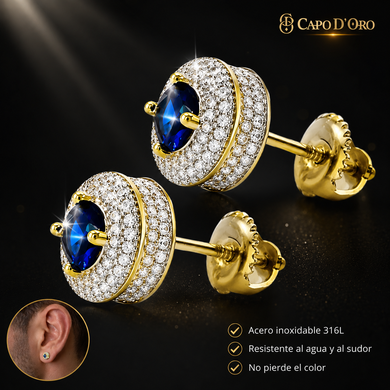Azur Imperial - PENDIENTES GOLD