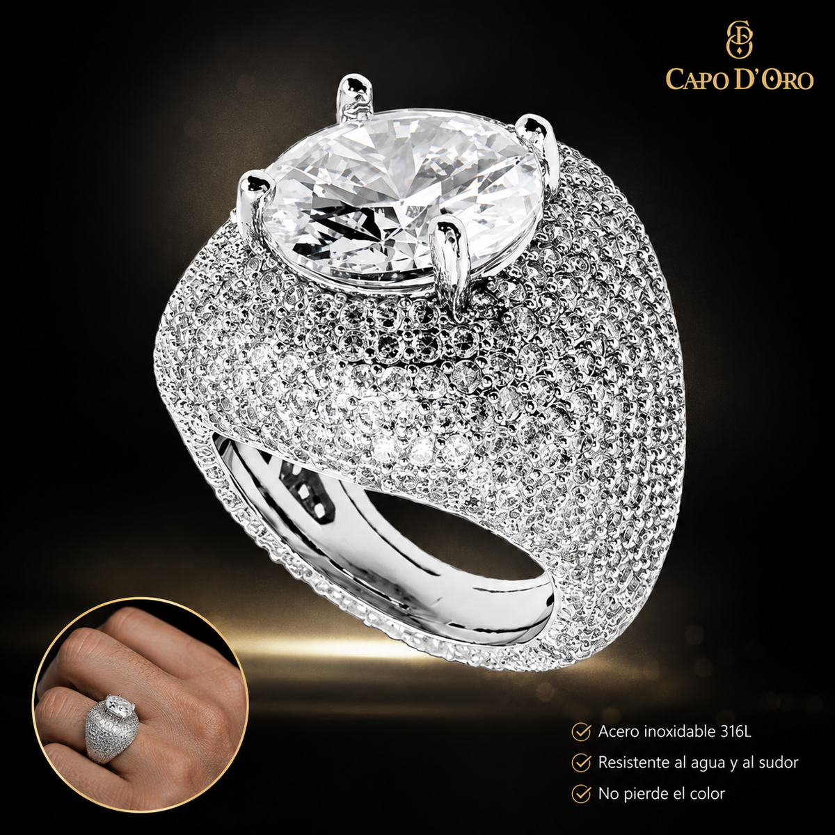 Crown Dome - ANILLO SILVER