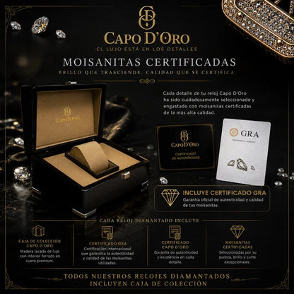 Reloj Capo Monarch - Full Diamond Doble Tono (Moisanitas Certificadas)