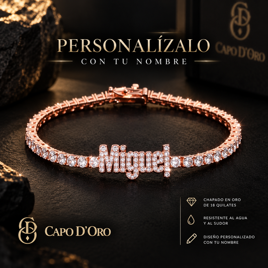 Brazalete Tenis Nombre Personalizado 3 mm (Creación por Encargo)