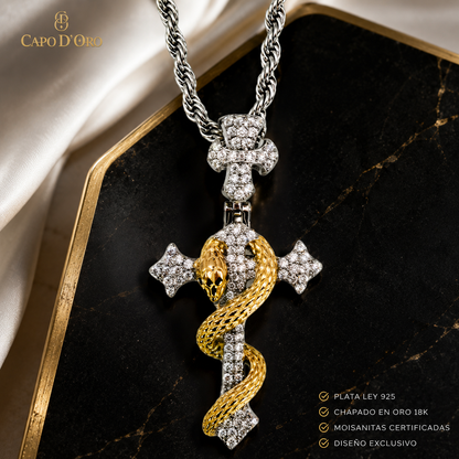 Serpente Sacro - COLGANTE SILVER (Plata de Ley 925/ Moisanitas)