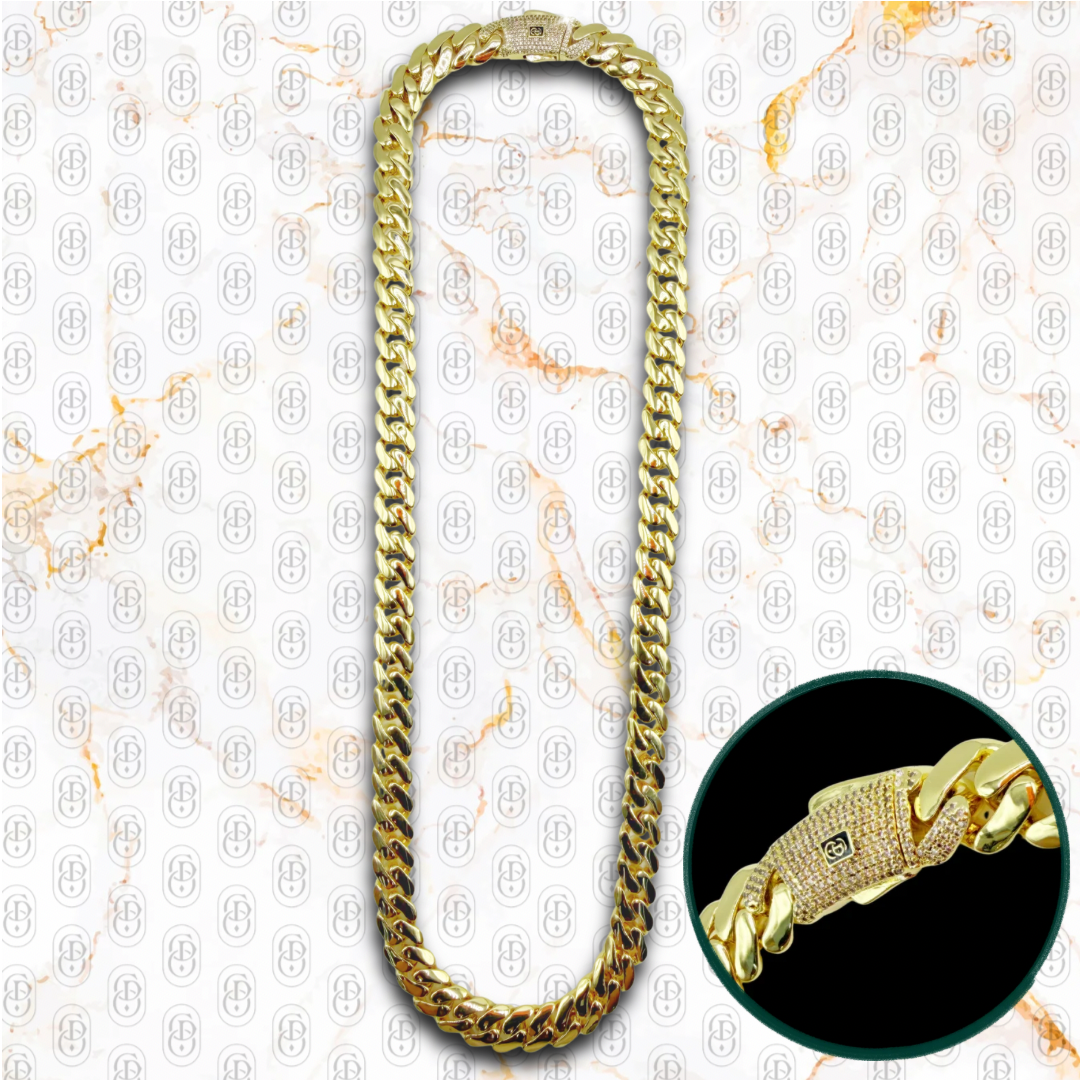 Royal Cuban Link Chain 10MM Gold – Cadena Cubana Oro 18K