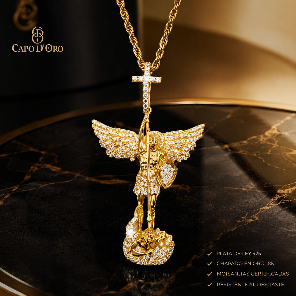 Arcángel Imperium - COLGANTE GOLD (Plata de Ley 925/ Moisanitas)
