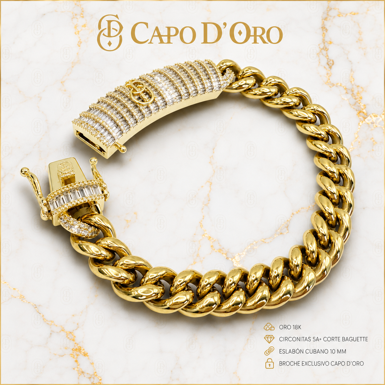 Monacci 14K - BRAZALETE GOLD 10mm