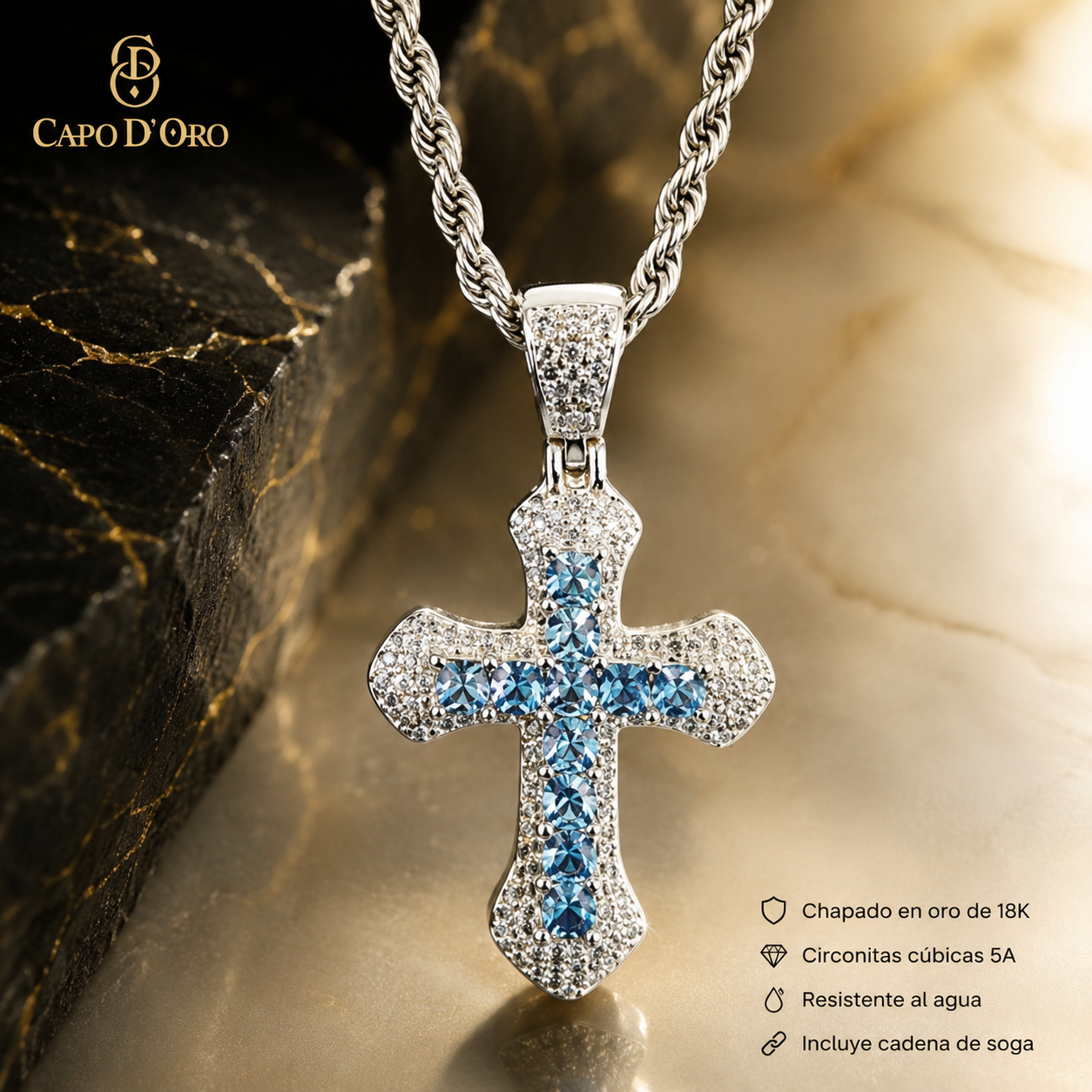 Sacred Brilliance - COLGANTE SILVER BLUE