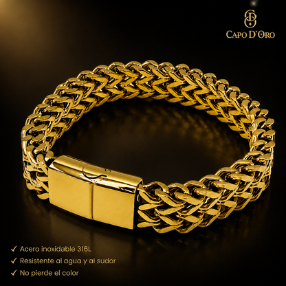 Capo Maglia - Brazalete Sólido Chapado en Oro 18k