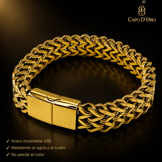 Capo Maglia - Brazalete Sólido Chapado en Oro 18k