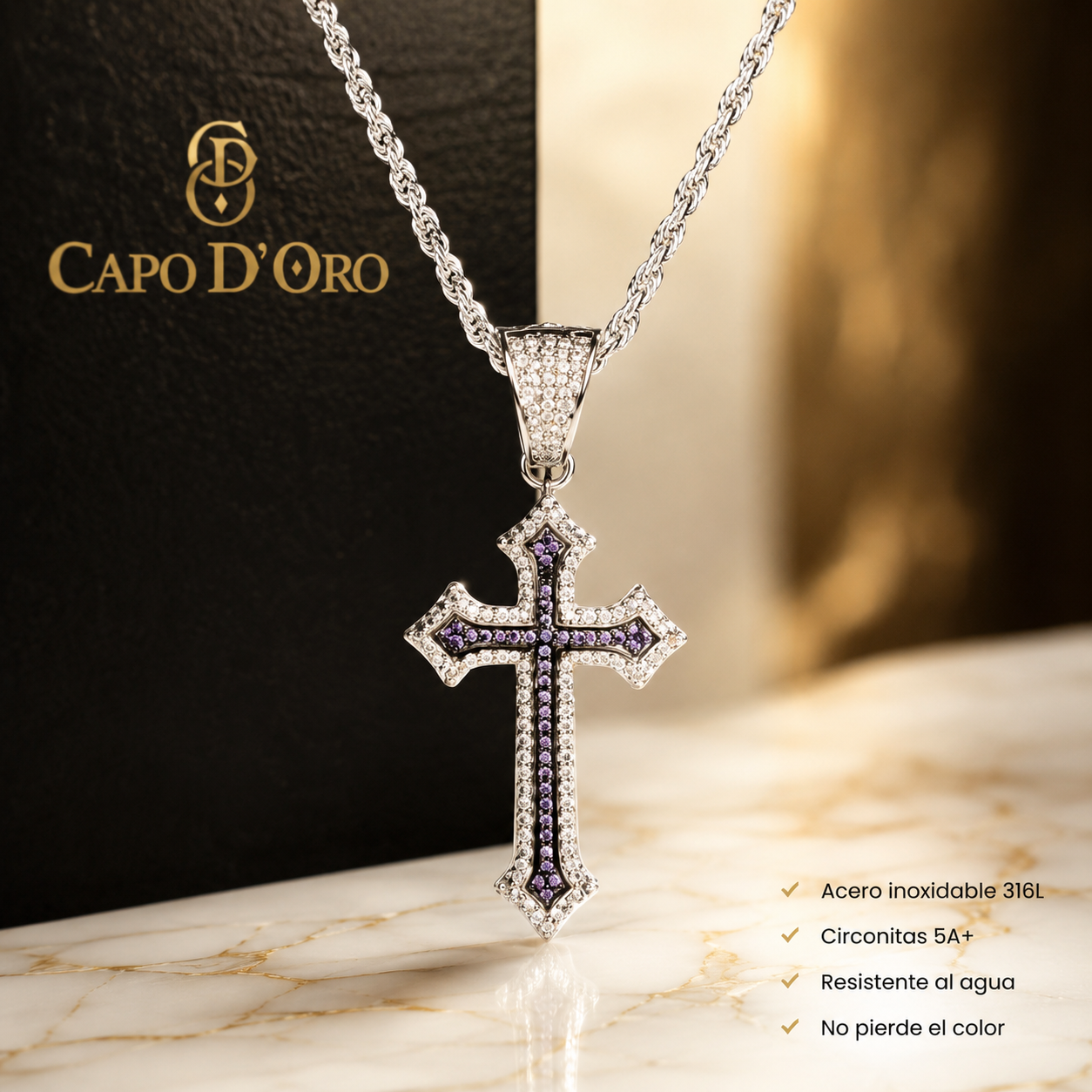 Sapphire Cross - COLGANTE SILVER