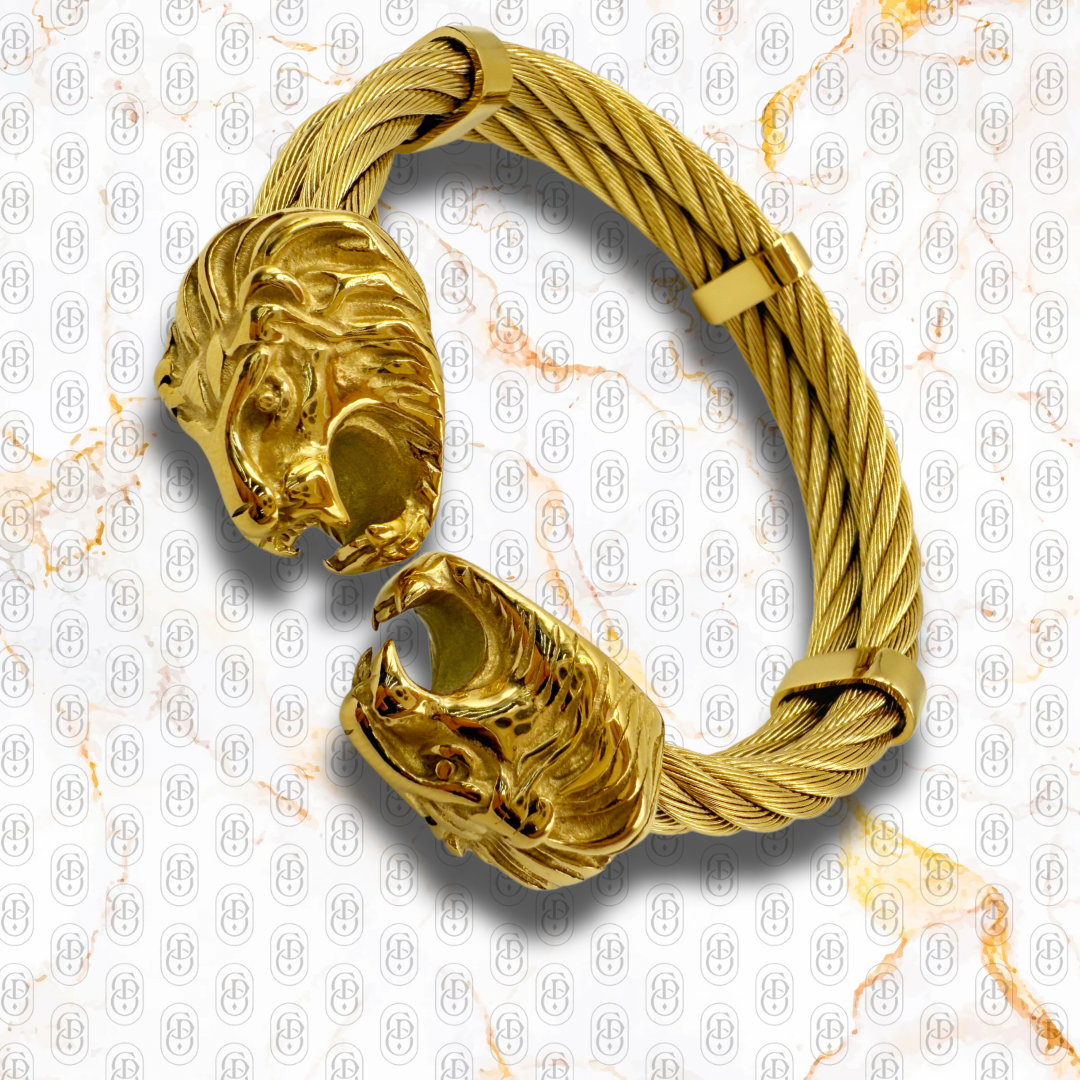 Leone Gemello · Brazalete Sólido Chapado en Oro 18k