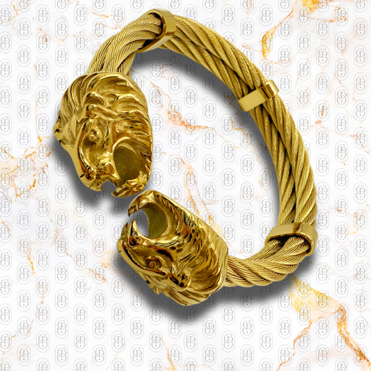 Leone Gemello · Brazalete Sólido Chapado en Oro 18k