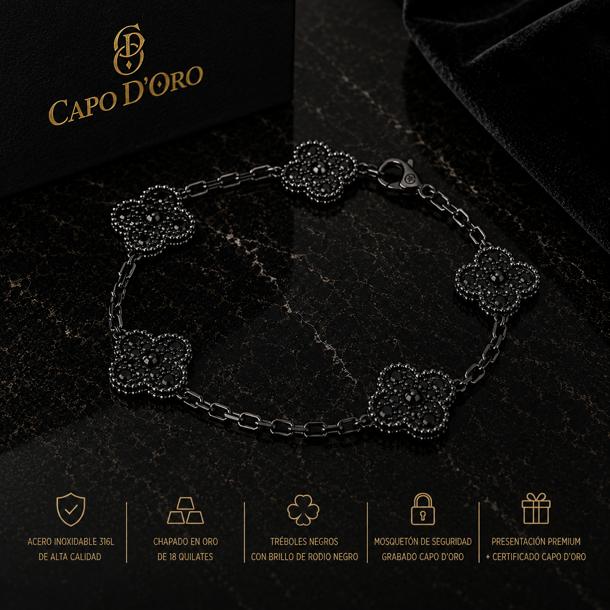 Capo Fortuna “Triple Black” - BRAZALETE