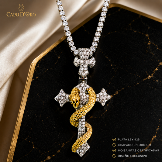Serpente Sacro - COLGANTE SILVER (Plata de Ley 925/ Moisanitas)