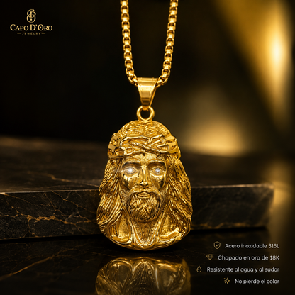 Redentor - Colgante Solido Chapado en Oro 18k