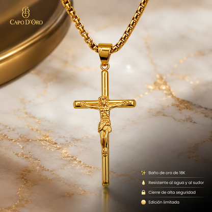 Crufijo del Capo - Colgante Solido Chapado en Oro 18k