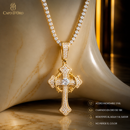 Crowned Salvation - COLGANTE GOLD (Plata de Ley 925/ Moisanitas)