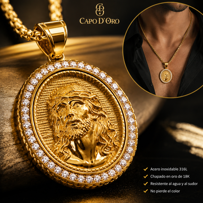 Redentore - Colgante Sólido Chapado en Oro 18k
