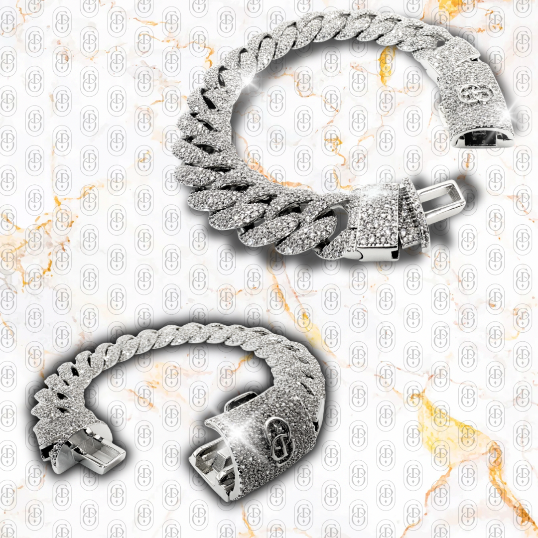 Majestic Cuban Link - BRAZALETE WHITE GOLD 14mm