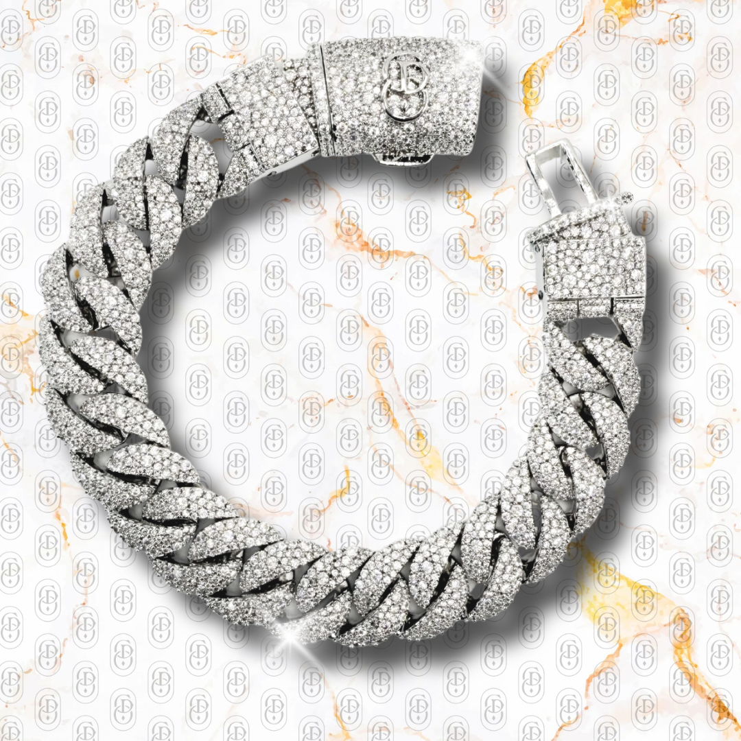 Majestic Cuban Link - BRAZALETE WHITE GOLD 14mm