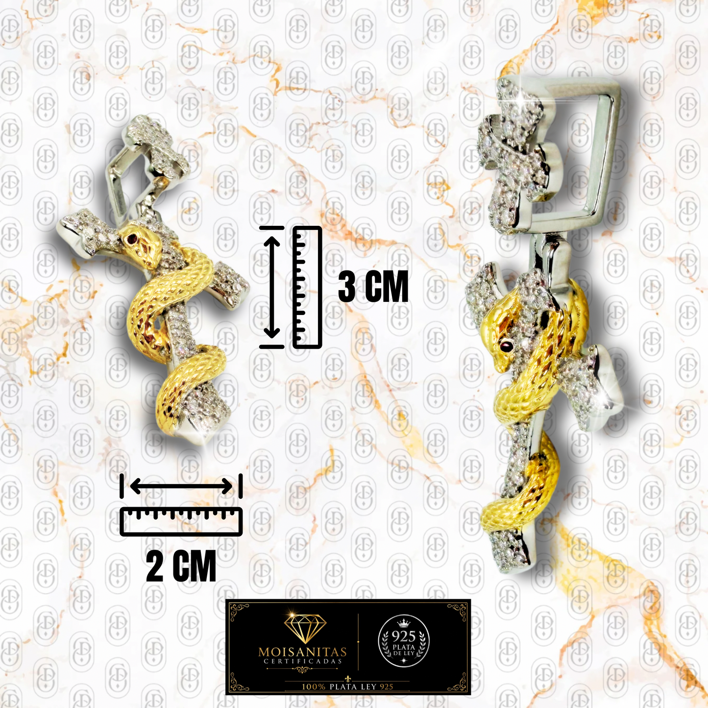 Serpente Sacro - COLGANTE SILVER (Plata de Ley 925/ Moisanitas)