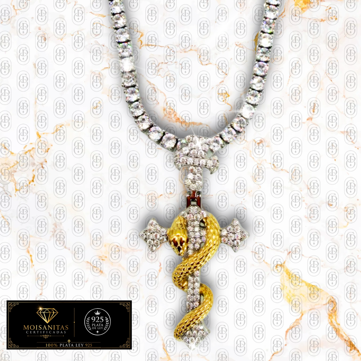 Serpente Sacro - COLGANTE SILVER (Plata de Ley 925/ Moisanitas)
