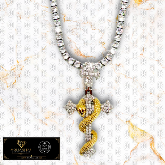 Serpente Sacro - COLGANTE SILVER (Plata de Ley 925/ Moisanitas)