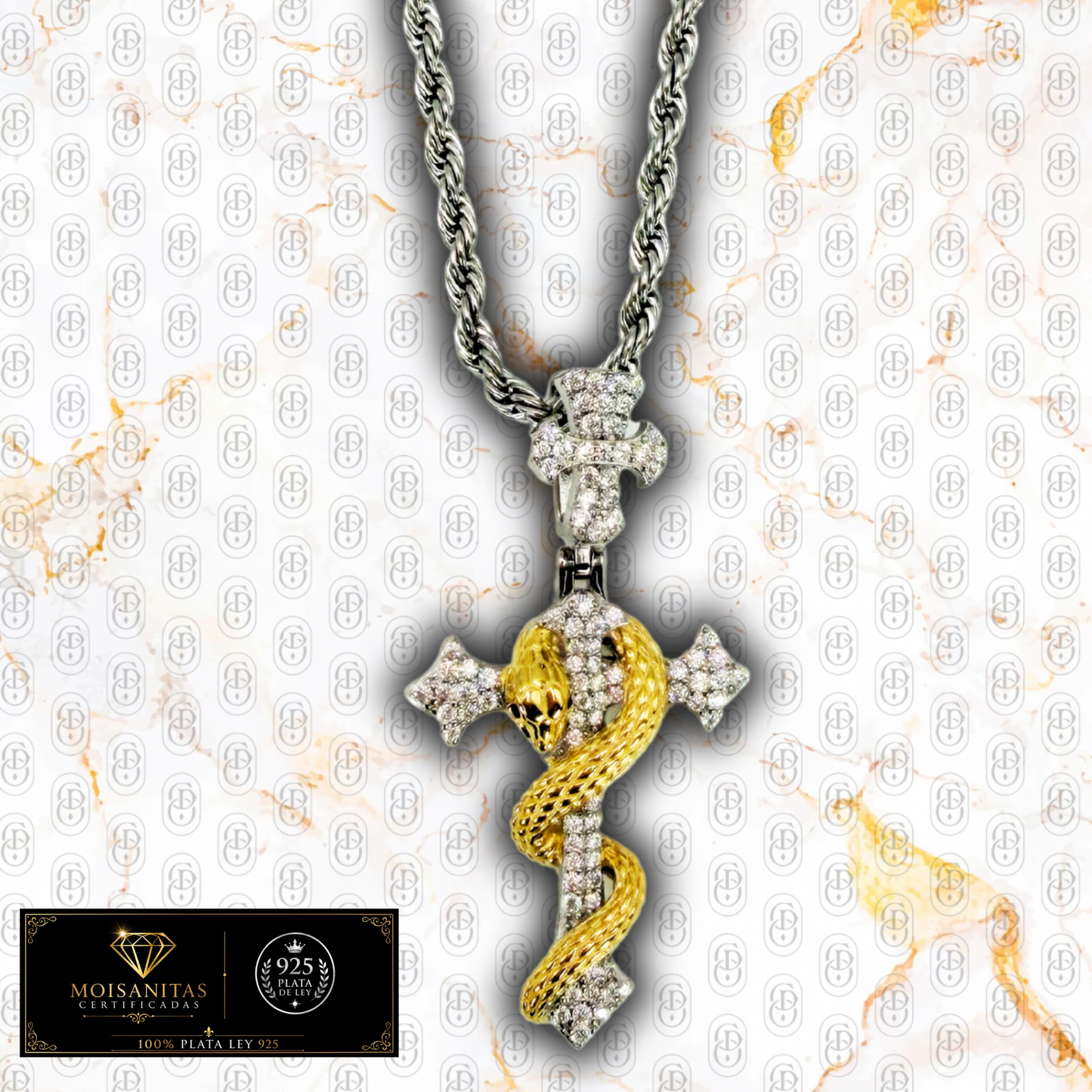 Serpente Sacro - COLGANTE SILVER (Plata de Ley 925/ Moisanitas)