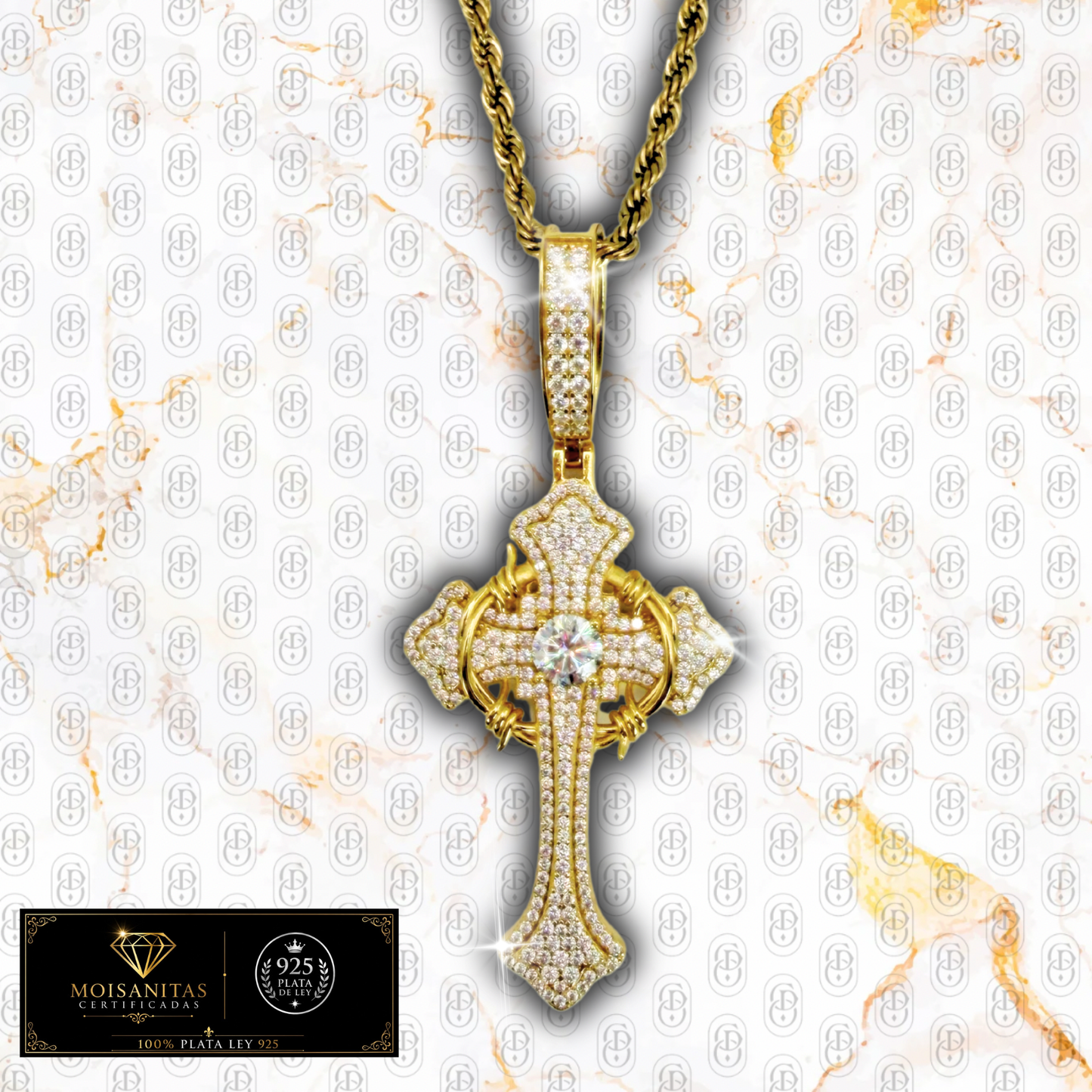 Crowned Salvation - COLGANTE GOLD (Plata de Ley 925/ Moisanitas)