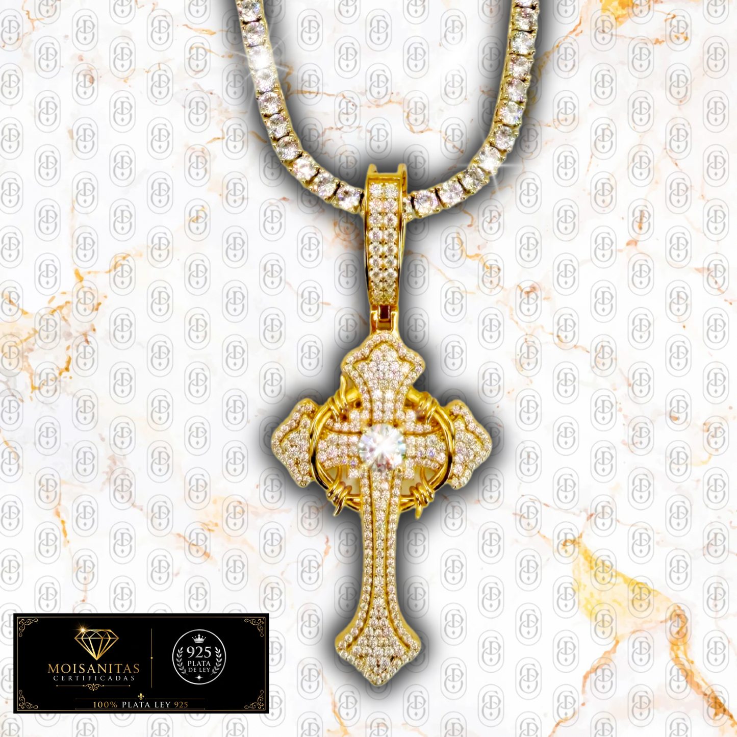 Crowned Salvation - COLGANTE GOLD (Plata de Ley 925/ Moisanitas)