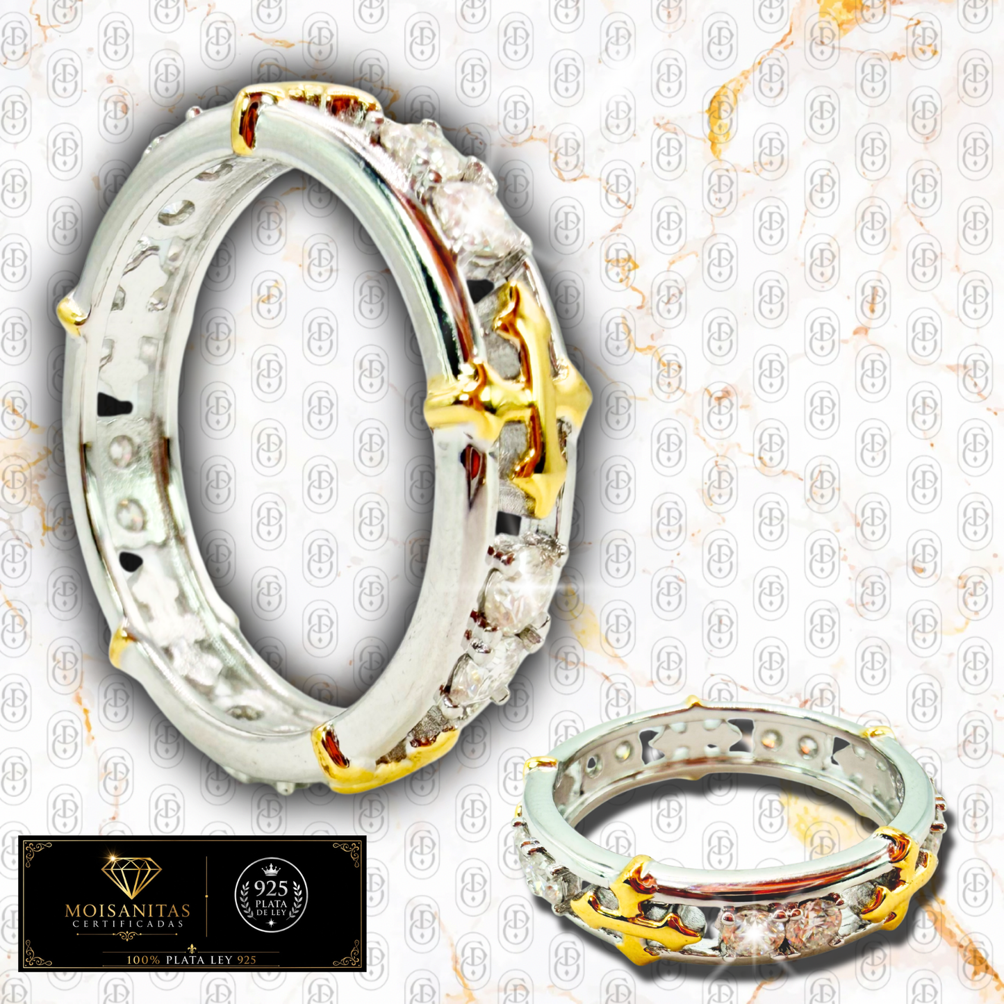 Eclipse Royale - ANILLO SILVER  (Plata de Ley 925/ Moisanitas)