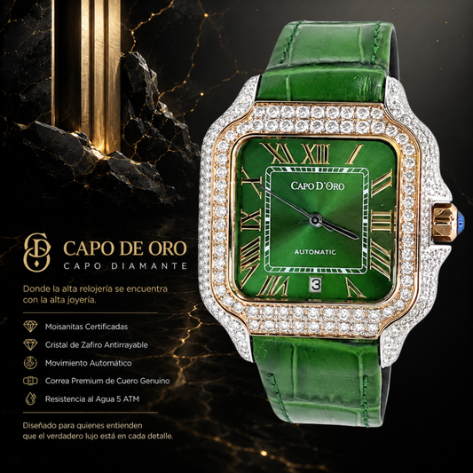 Reloj Capo Diamante – Emerald Crown (Moisanitas Certificadas)