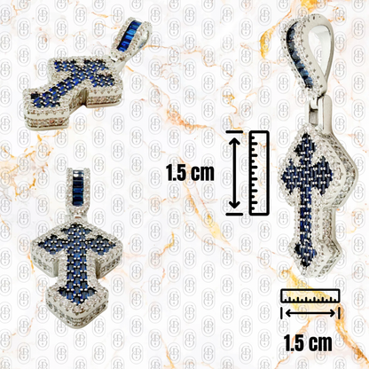 Croce Imperiale Blue - COLGANTE SILVER