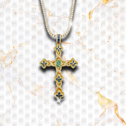 Croce Benedetta Gold Blue - COLGANTE