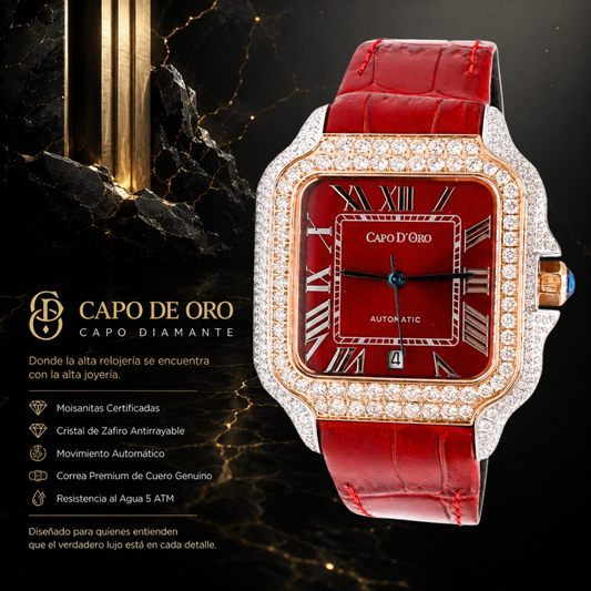 Reloj Capo Diamante – Cherry Royale (Moisanitas Certificadas)